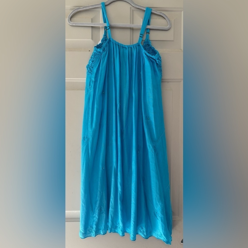 Island Planet Blue Sleeveless Sundress Sz L - Picture 3 of 3